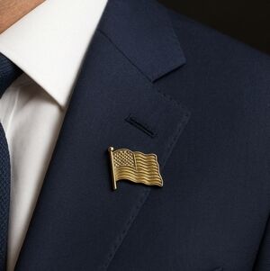 AMERICAN Gold Lapel Flag Stars Stripes Pin USA
